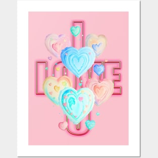 I LOVE YOU HEART DESIGN Posters and Art